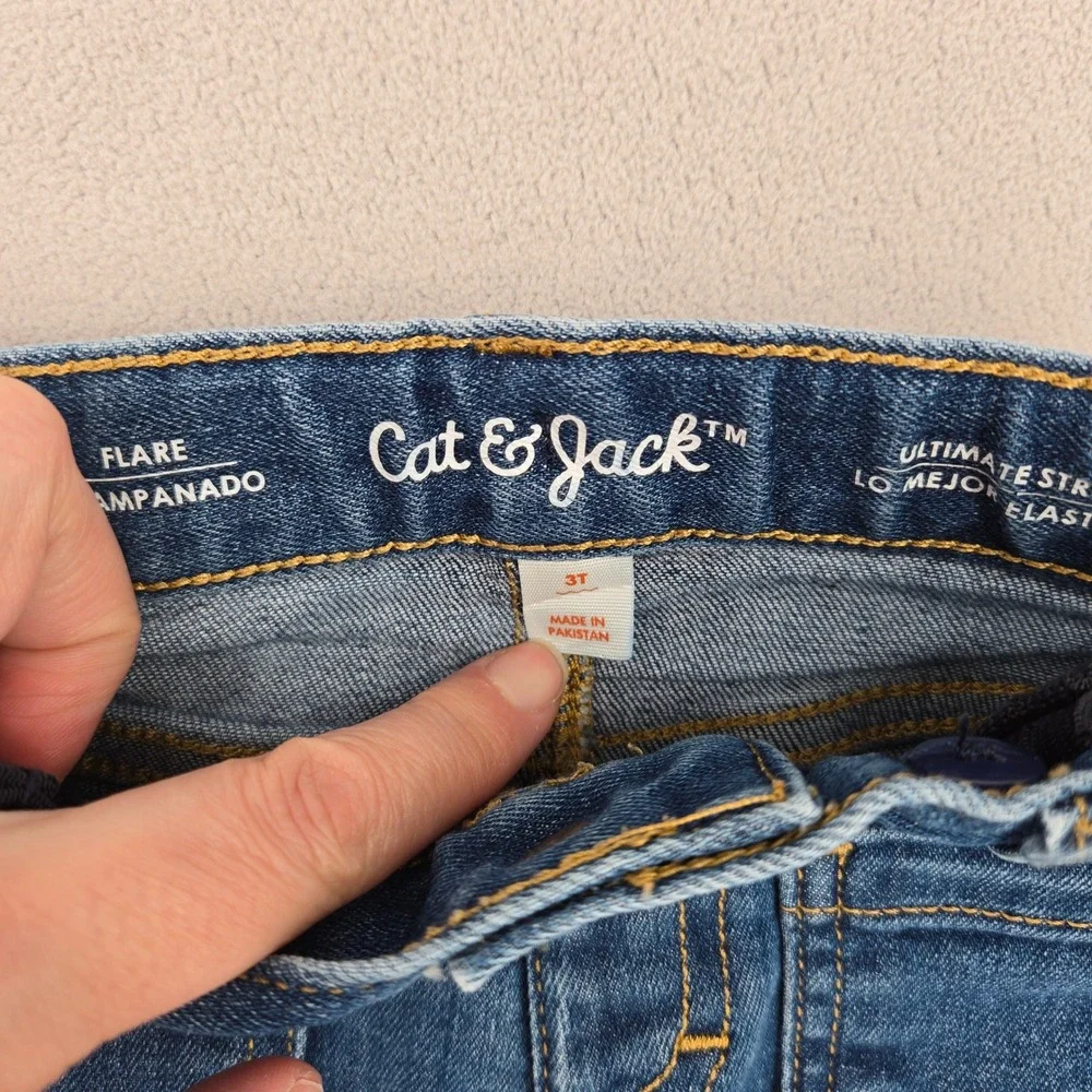 Toddler Girls Pants Lot Size 3T Cat & Jack GAP Denim Jeans Joggers 4 Piece